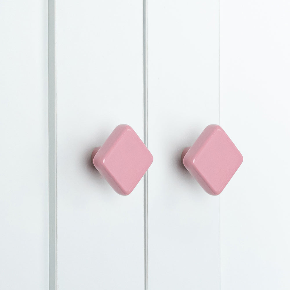 Colored Ceramic Square Single-Hole Cabinet Drawer Knobs