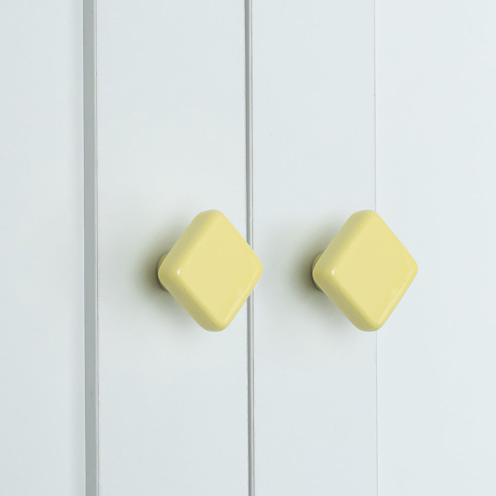 Colored Ceramic Square Single-Hole Cabinet Drawer Knobs