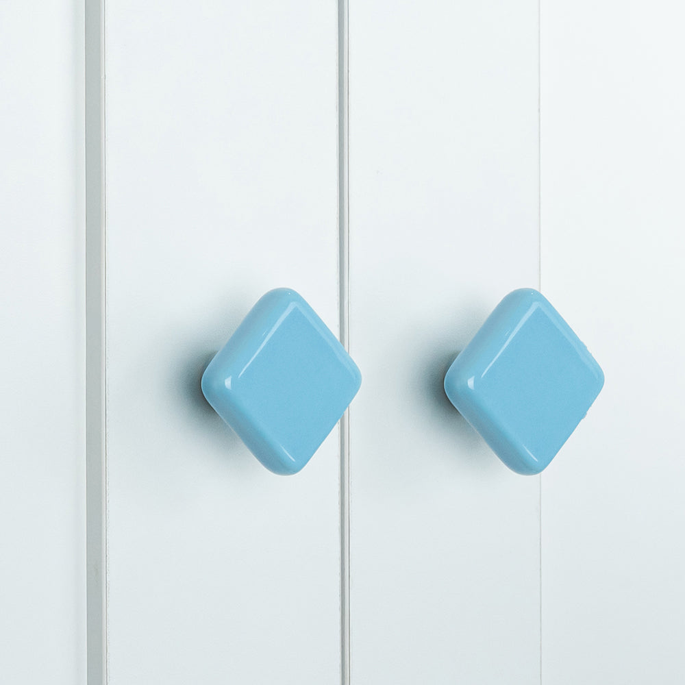 Colored Ceramic Square Single-Hole Cabinet Drawer Knobs