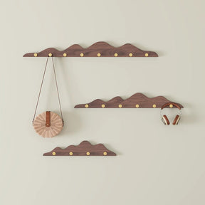 Mountain Shape Solid Wood Wall Hooks