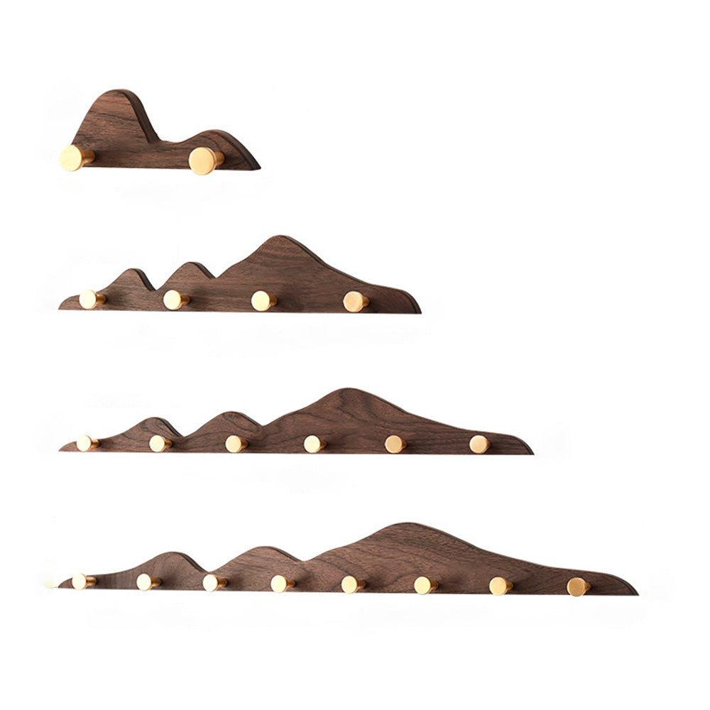 Mountain Shape Solid Wood Wall Hooks