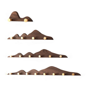 Mountain Shape Solid Wood Wall Hooks