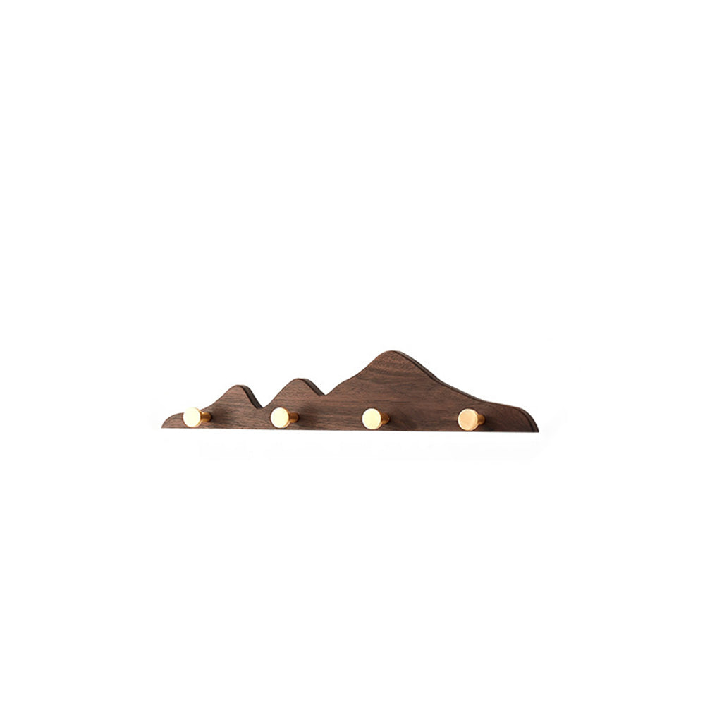 Mountain Shape Solid Wood Wall Hooks