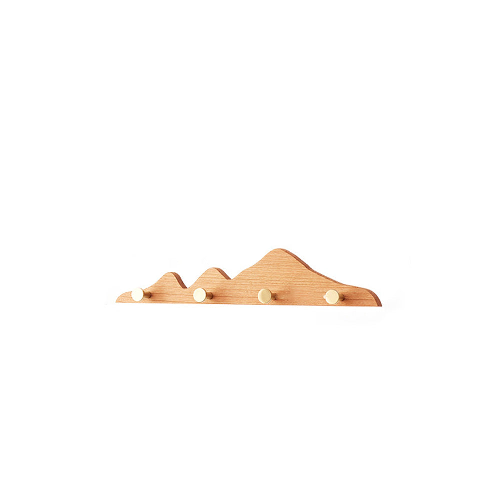 Mountain Shape Solid Wood Wall Hooks
