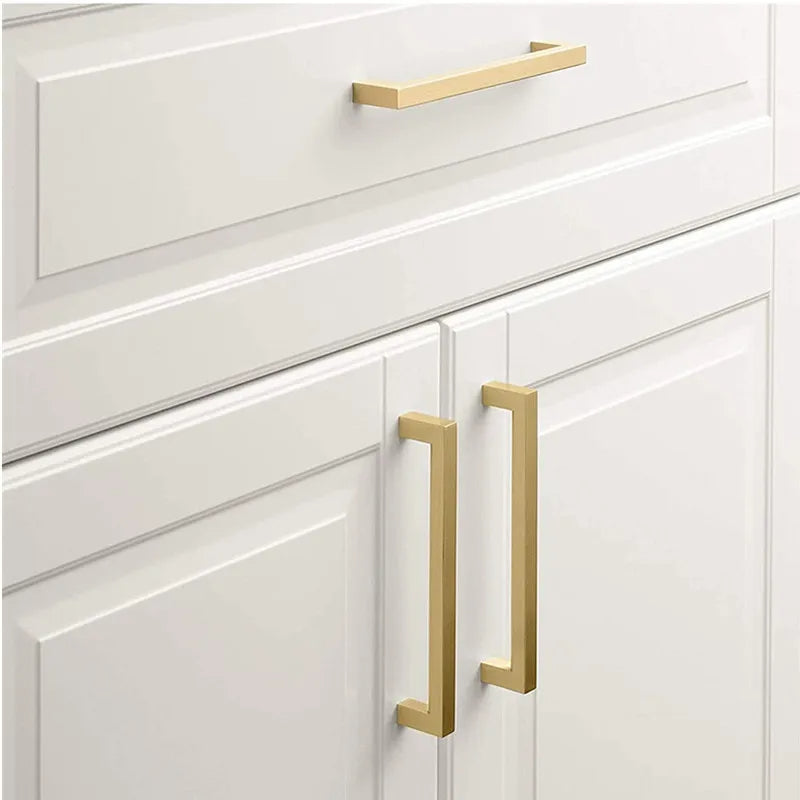 Brushed Brass Bar Drawer Handles