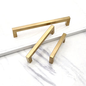 Brushed Brass Bar Drawer Handles