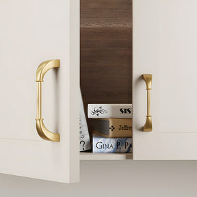 Elegant Solid Brass Ribbed D-Bar Kitchen Cabinet Handles