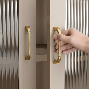 Elegant Solid Brass Ribbed D-Bar Kitchen Cabinet Handles