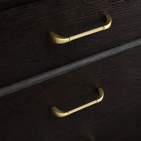 Elegant Solid Brass Ribbed D-Bar Kitchen Cabinet Handles