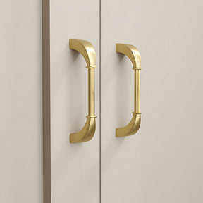 Elegant Solid Brass Ribbed D-Bar Kitchen Cabinet Handles