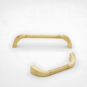 Elegant Solid Brass Ribbed D-Bar Kitchen Cabinet Handles