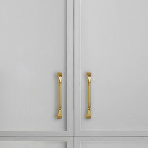 Elegant Solid Brass Ribbed D-Bar Kitchen Cabinet Handles