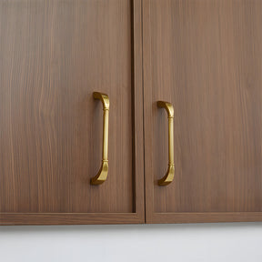 Elegant Solid Brass Ribbed D-Bar Kitchen Cabinet Handles