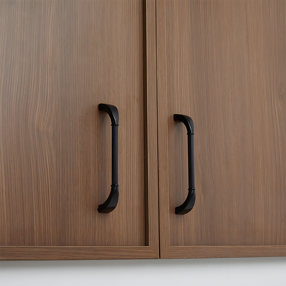 Elegant Solid Brass Ribbed D-Bar Kitchen Cabinet Handles