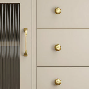 Elegant Solid Brass Ribbed D-Bar Kitchen Cabinet Handles