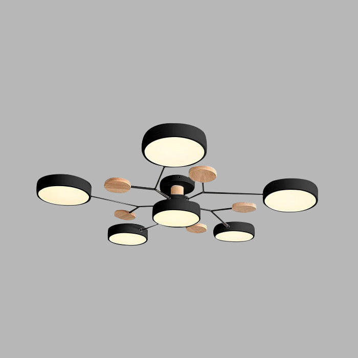 Modern Round Branch Type LED Semi-Recessed Ceiling Light