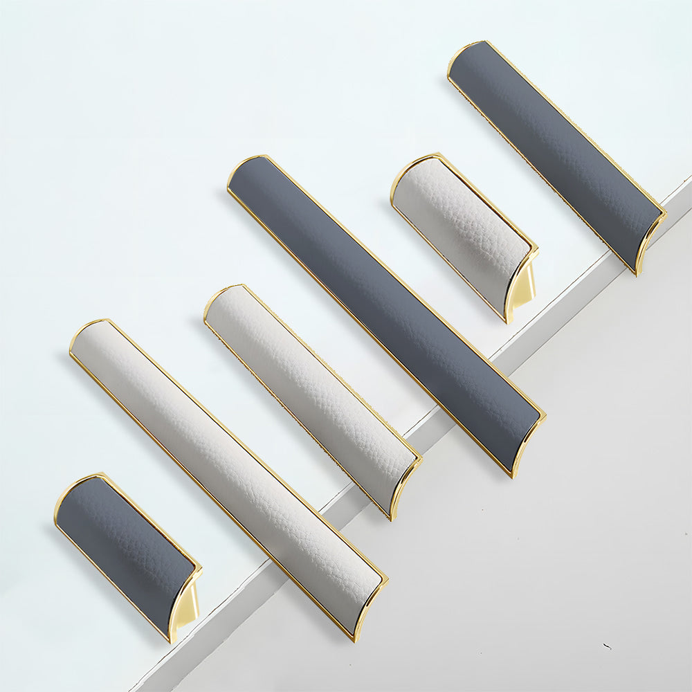 Fashionable Leather Zinc Alloy Wardrobe Drawer Handles