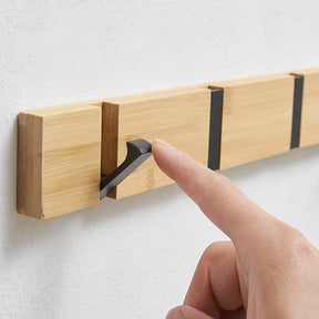 Modern Foldable Bamboo Wall Mounted Hooks for Wall