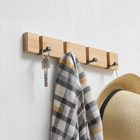 Modern Foldable Bamboo Wall Mounted Hooks for Wall