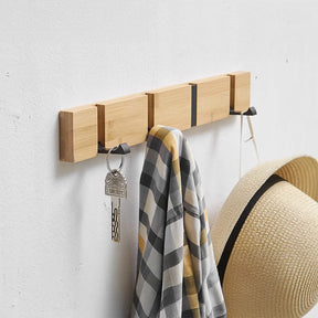 Modern Foldable Bamboo Wall Mounted Hooks for Wall