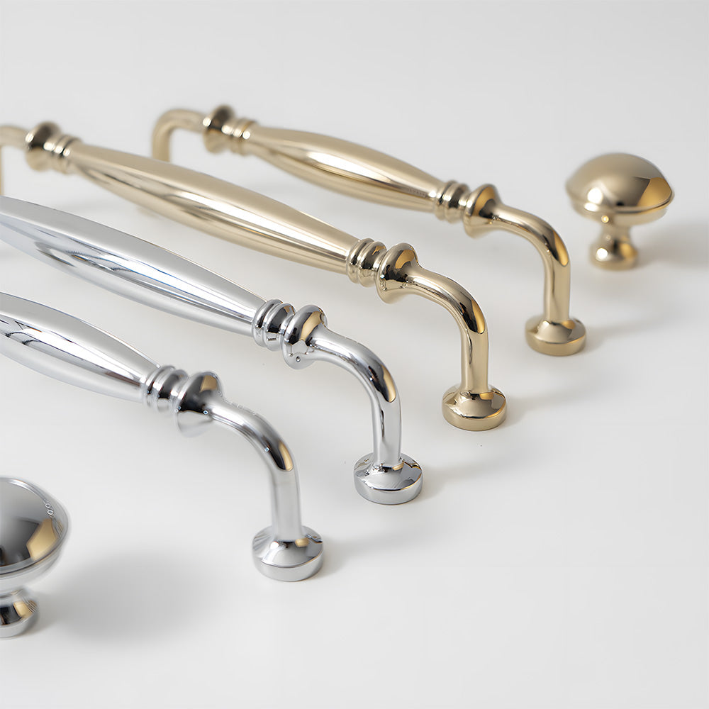 Retro Elegant Polished Brass Wardrobe Cabinet Pulls