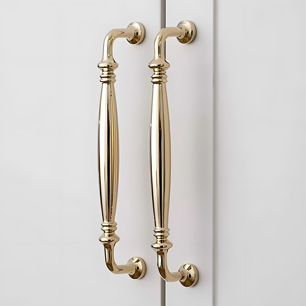 Retro Elegant Polished Brass Wardrobe Cabinet Pulls