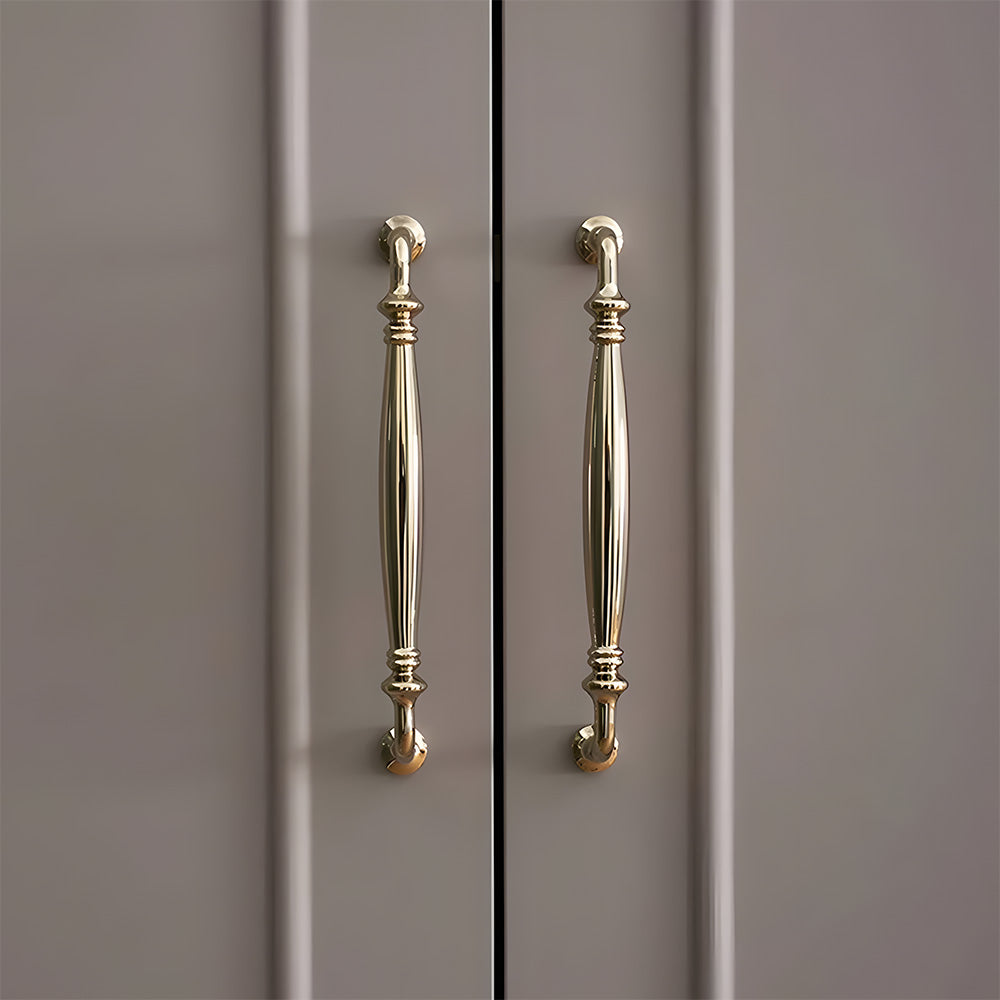 Retro Elegant Polished Brass Wardrobe Cabinet Pulls