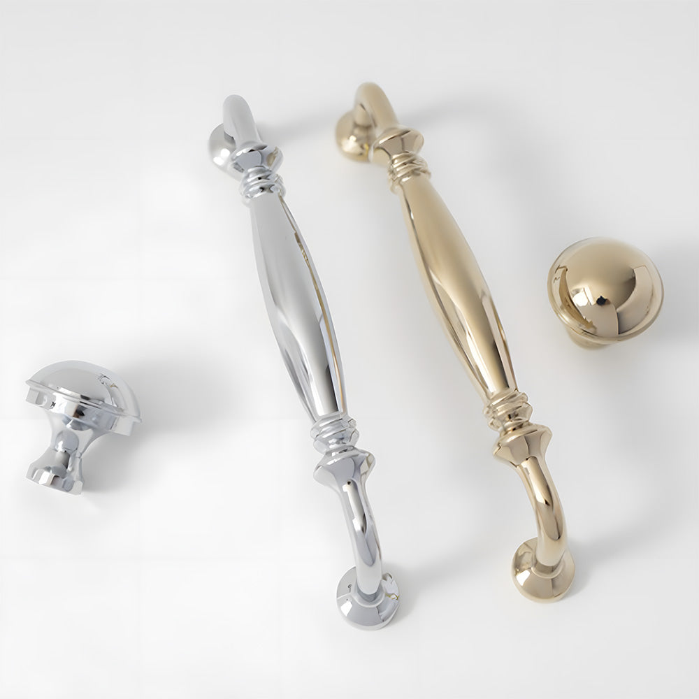 Retro Elegant Polished Brass Wardrobe Cabinet Pulls