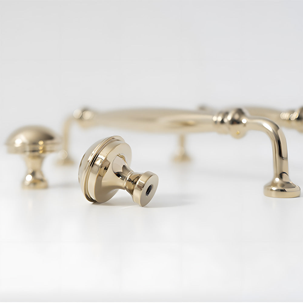 Retro Elegant Polished Brass Wardrobe Cabinet Pulls
