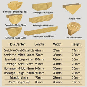 Unique Modern Semi-Circular Aluminum Alloy Gold Kitchen Cabinet Door Handle