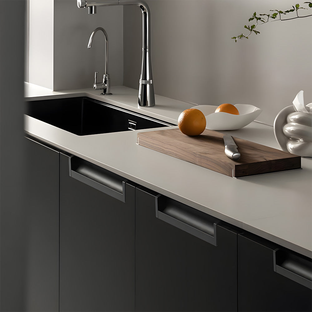 Minimalist Aluminum Alloy Hidden Kitchen Cupboard Finger Pulls