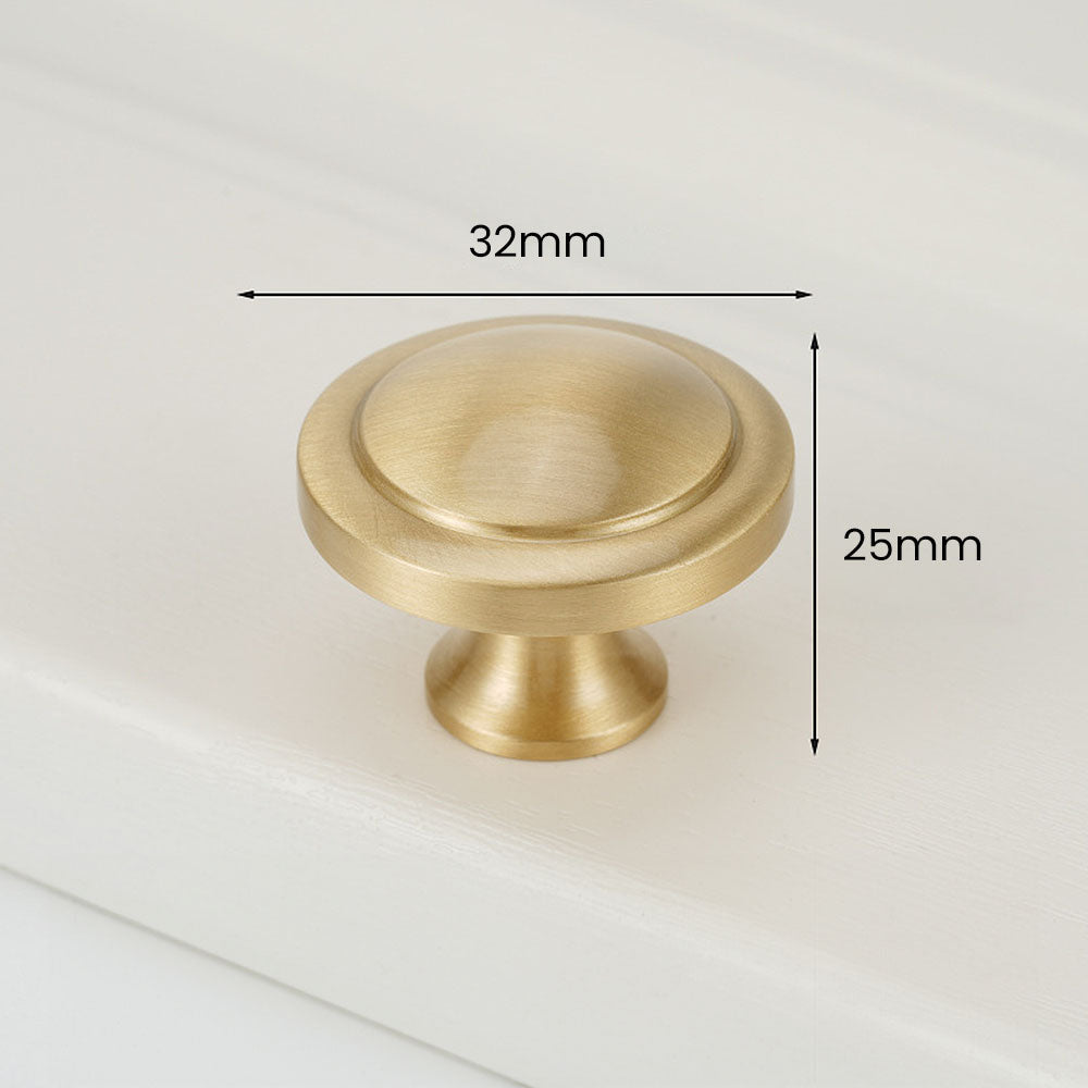 Gold Brass Furniture Hardware Single Hole Knobs