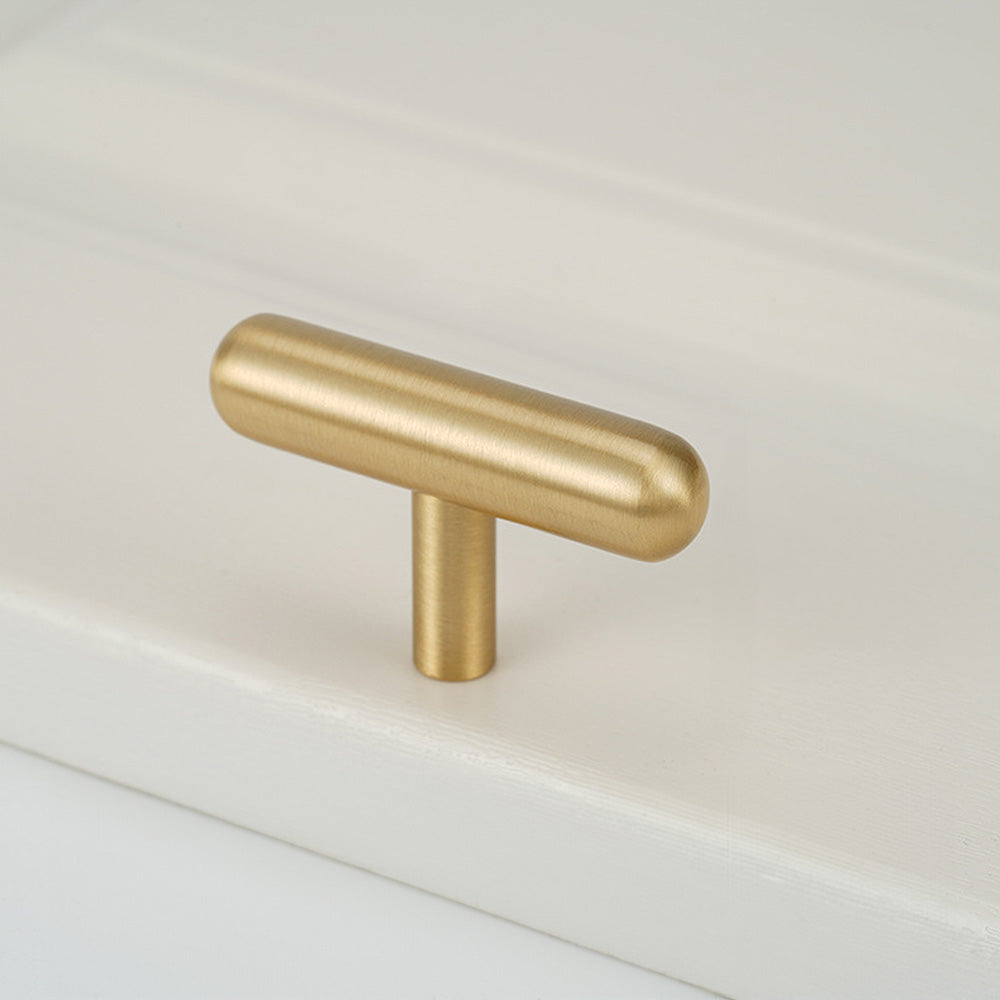 Gold Brass Furniture Hardware Single Hole Knobs