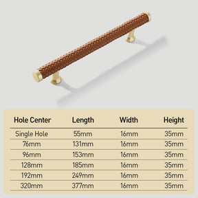 Fashionable Zinc Alloy Leather Drawer Cabinet Handle