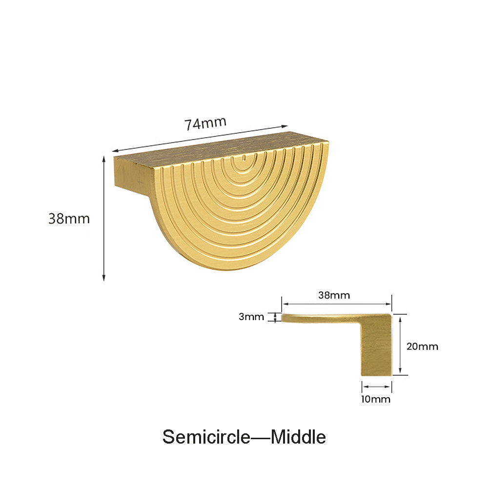 Unique Modern Semi-Circular Aluminum Alloy Gold Kitchen Cabinet Door Handle