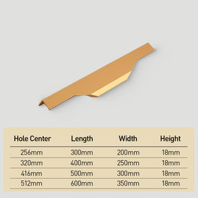 Wardrobe Door Fingertip Gold Edge Handles