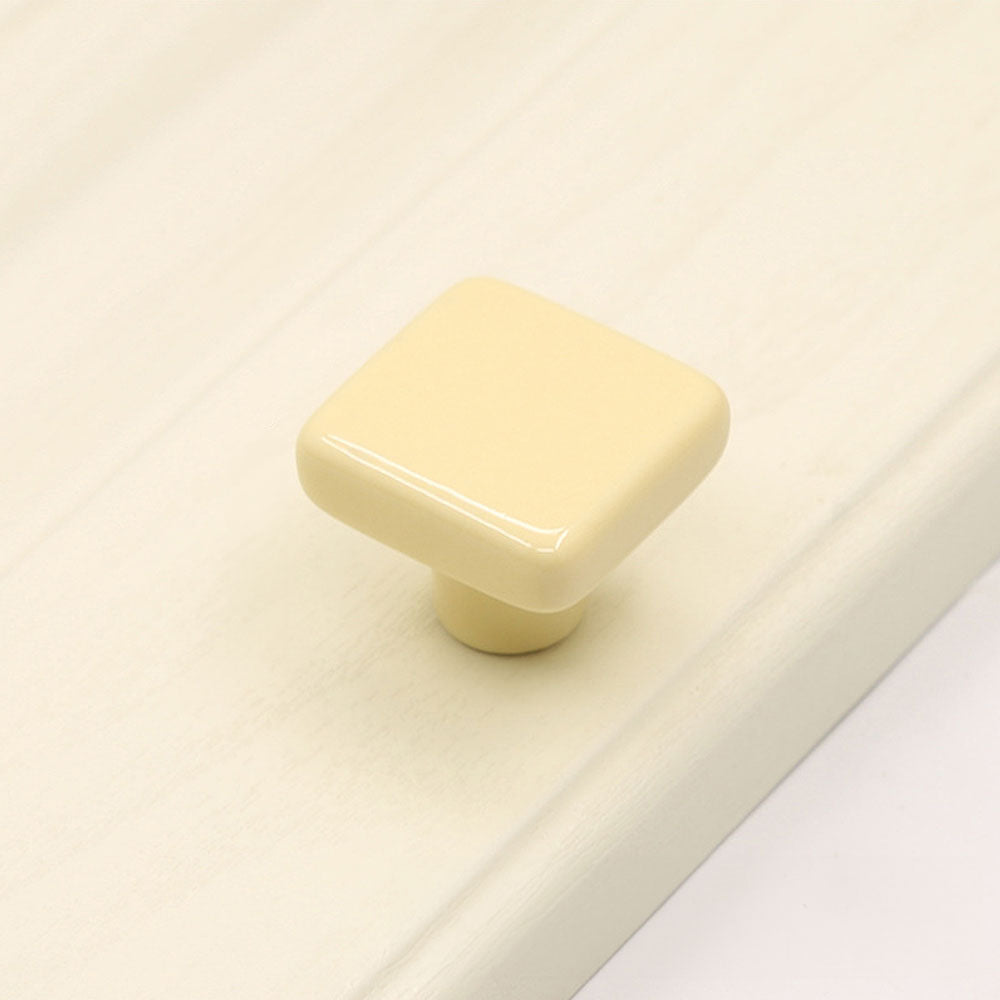 Colored Ceramic Square Single-Hole Cabinet Drawer Knobs