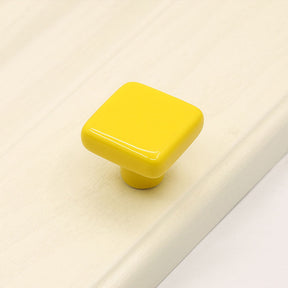 Colored Ceramic Square Single-Hole Cabinet Drawer Knobs