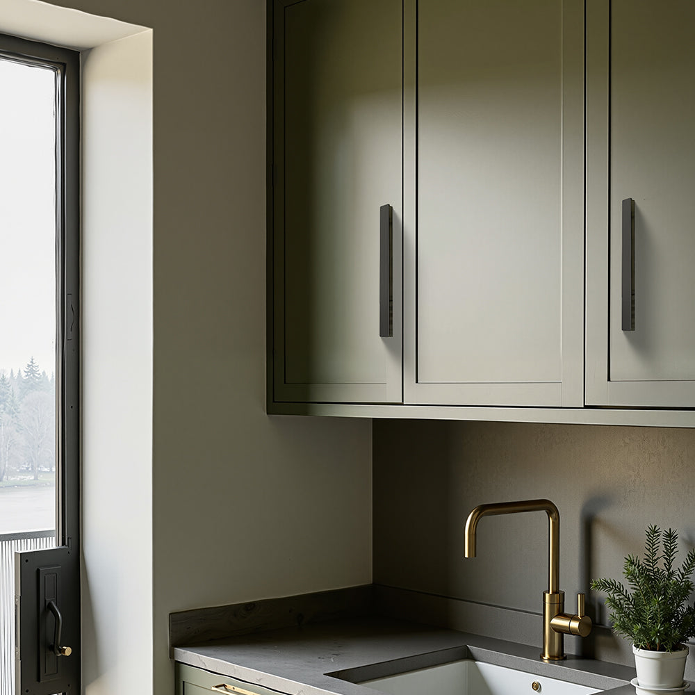 Classic Black Rectangle Kitchen Hardware Drawer Handles