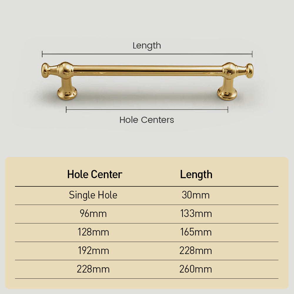 Simple Luxurious Bright Gold Kitchen Door Handles