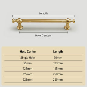 Simple Luxurious Bright Gold Kitchen Door Handles