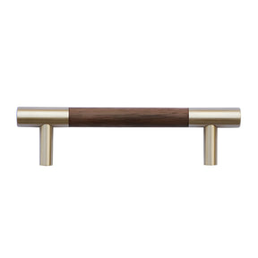 Luxury Brass Walnut T-bar Kitchen Cupboard Handles