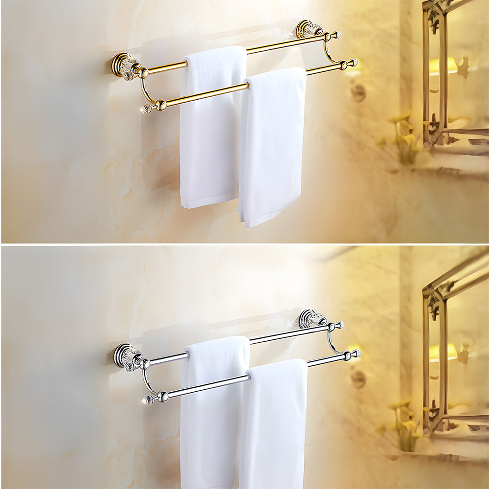 Luxury Crystal Wall Mounted Bathroom Towel Rack Shelf and Rail
