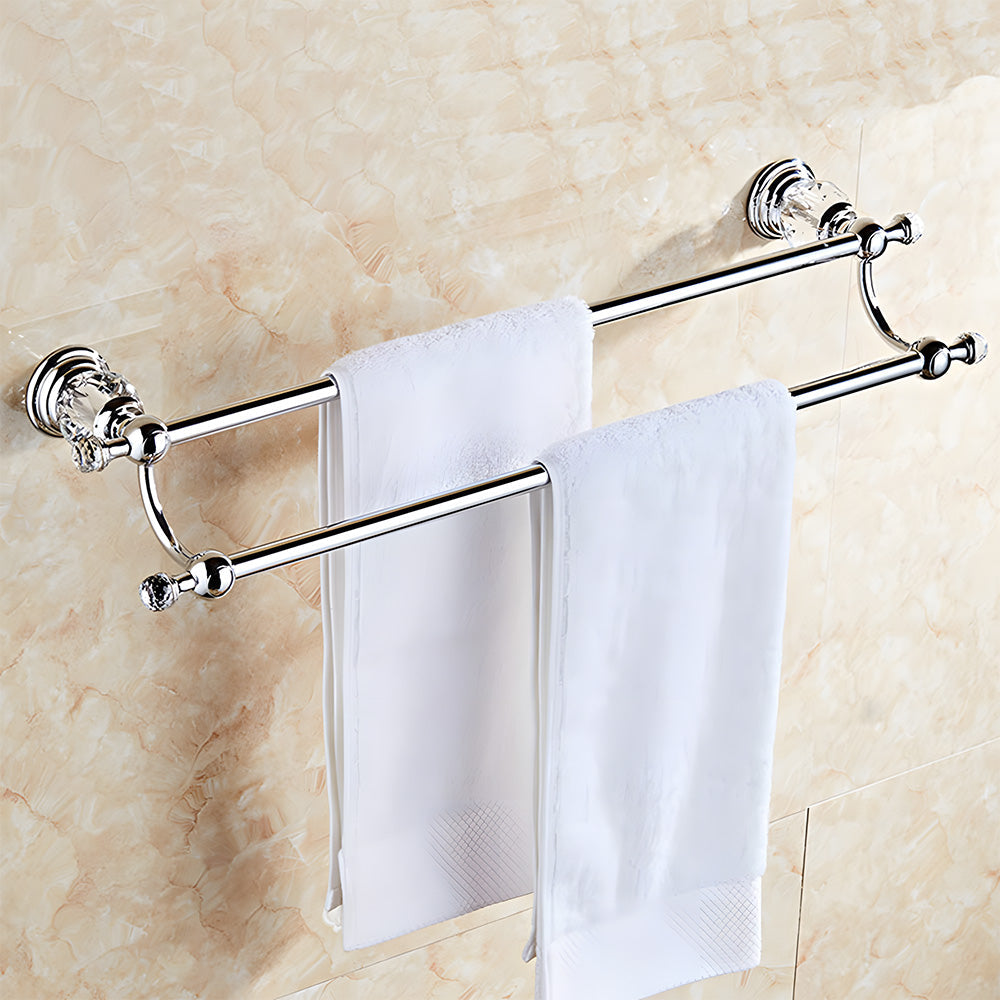 Luxury Crystal Wall Mounted Bathroom Towel Rack Shelf and Rail