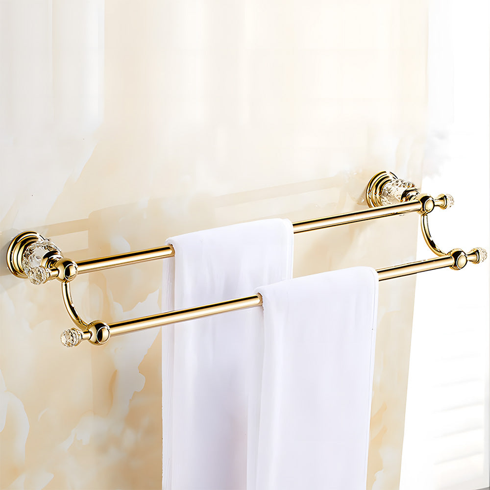 Luxury Crystal Wall Mounted Bathroom Towel Rack Shelf and Rail