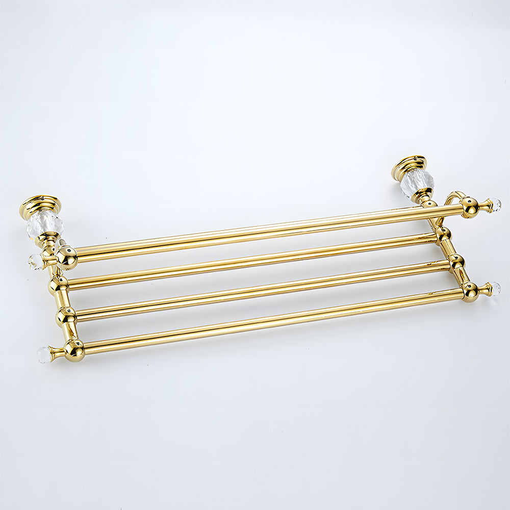 Luxury Crystal Wall Mounted Bathroom Towel Rack Shelf and Rail