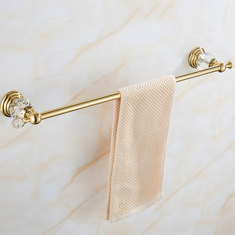 Luxury Crystal Wall Mounted Bathroom Towel Rack Shelf and Rail