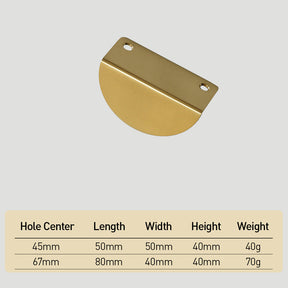 Luxury Fan-Shaped Round Brass Wardrobe Drawer Handles
