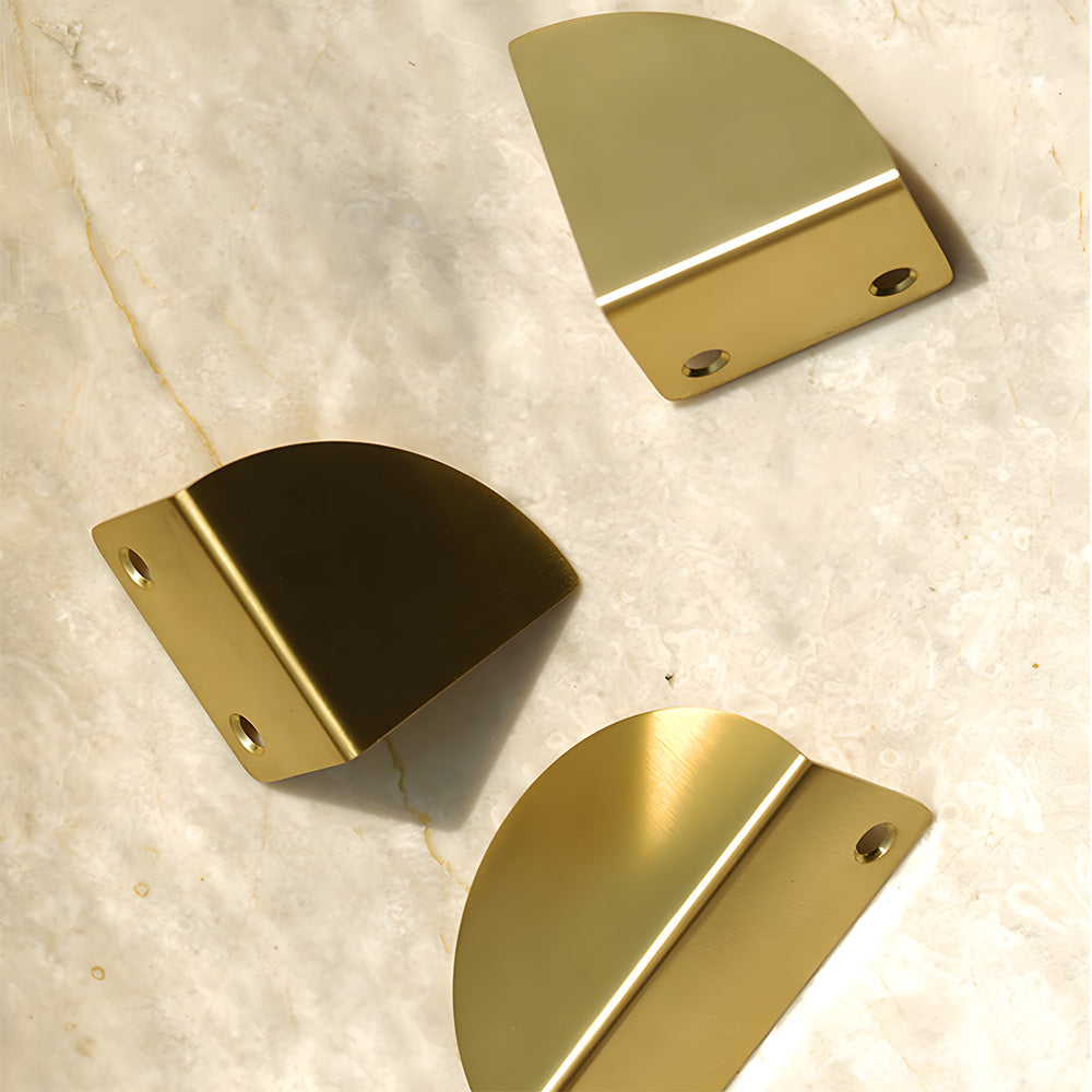 Luxury Fan-Shaped Round Brass Wardrobe Drawer Handles