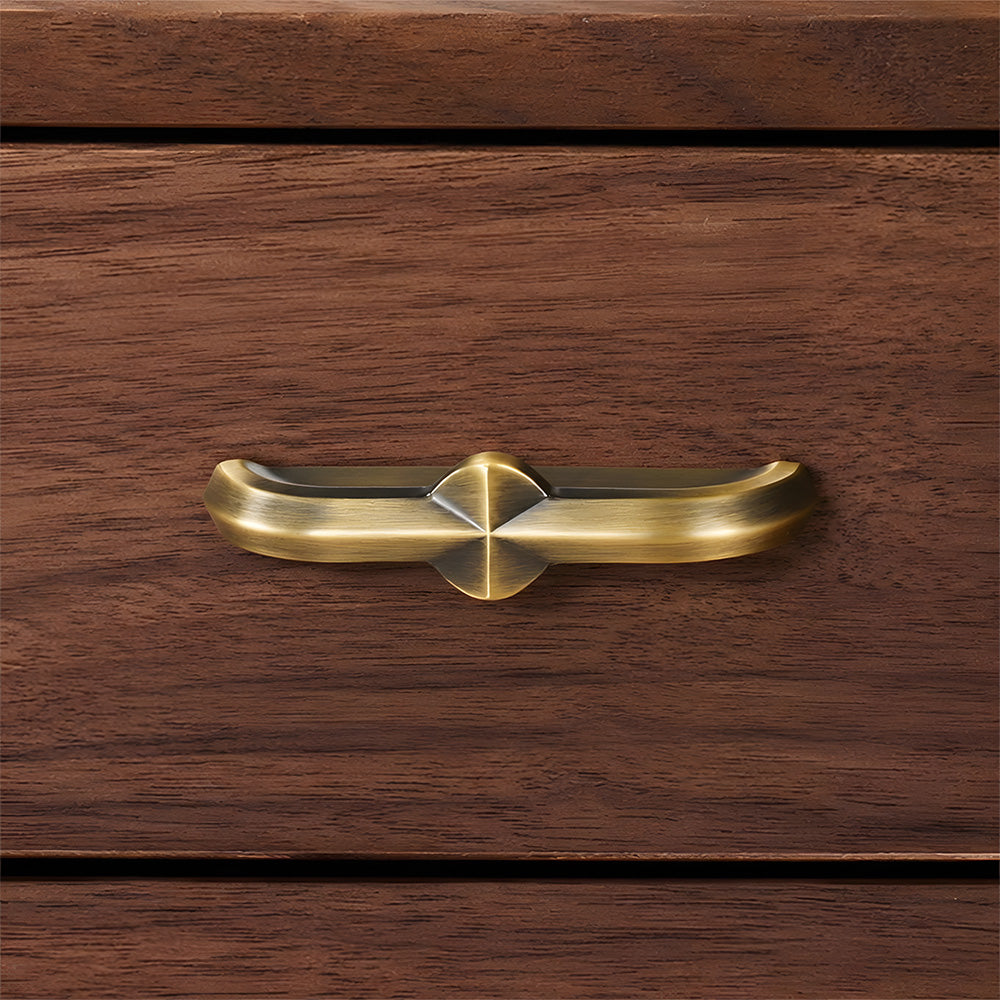 Modern Zinc Alloy Brushed Brass Cabinet Handles